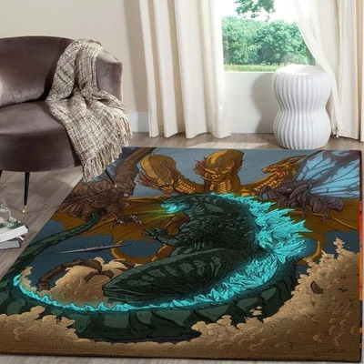 Godzilla rug christmas movie rugs living room carpet