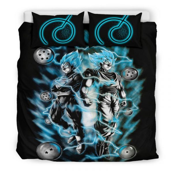 Goku Vegeta Blue Duvet Cover and Pillowcase Set Bedding Set