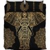 Gold Elephant Duvet Cover and Pillowcase Set Bedding Set