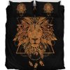 Gold Lion Duver Duvet Cover and Pillowcase Set Bedding Set