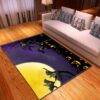 Halloween Spooky Bats Under Full Moon Carpet Living Room Rugs