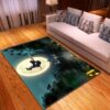 Halloween The Witch Flying On The Magic Broom At Full Moon Carpet Living Room Rugs