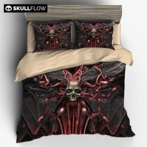 Horror Worm Maggot Skull Duvet Cover and Pillowcase Set Bedding Set 429