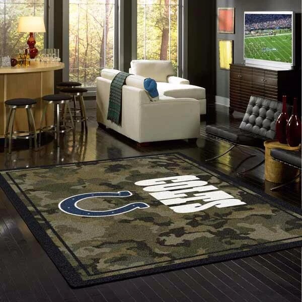 Indianapolis Colts Camo Carpet Living Room Rugs