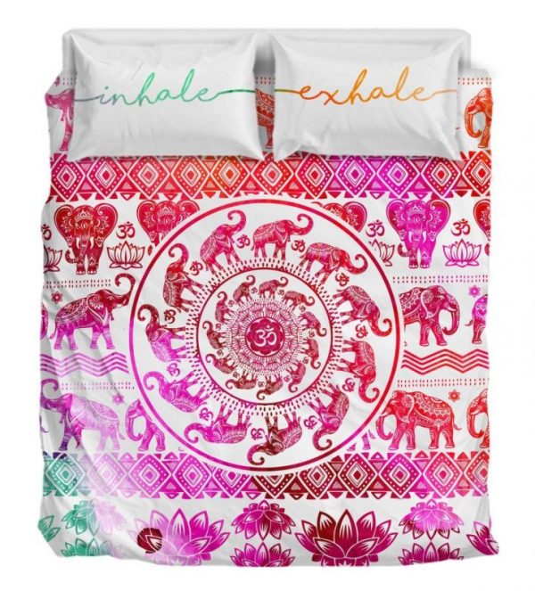 Inhale Exhale Colorful Duver Duvet Cover and Pillowcase Set Bedding Set