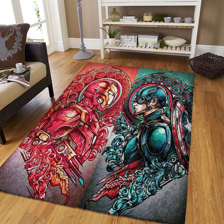 Iron Man Captain America Avengers Living Room Rug Carpet