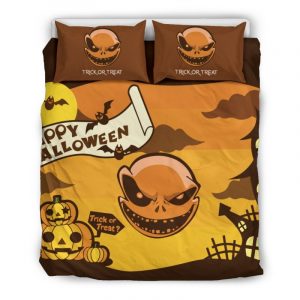 Jack Skellington Halloween 2237 Duvet Cover and Pillowcase Set Bedding Set