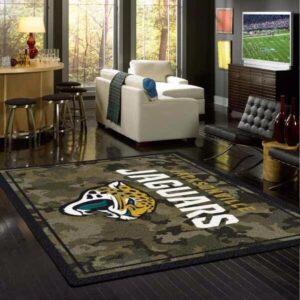 Jacksonville Jaguars Camo Carpet Living Room Rugs