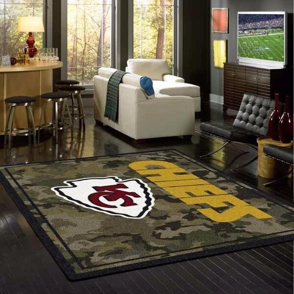 Kansas City Chiefs Camo Carpet Living Room Rugs