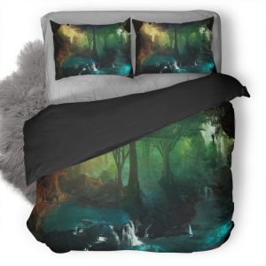 Lake Tropical Jungle Water Rc Duvet Cover and Pillowcase Set Bedding Set
