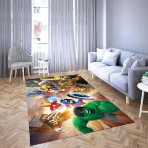 Lego Cartoon Of Marvel The Arvengers Carpet Living Room Rugs