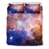 Light Stardust Galaxy Deep Space Print Duvet Cover and Pillowcase Set Bedding Set