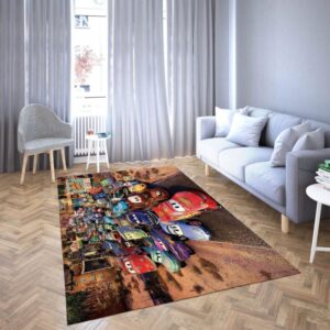 Lightning Mcqeen in Disney’s cartoon Car Carpet Living Room Rugs 1