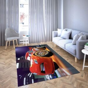 Lightning Mcqeen in Disney’s cartoon Car Carpet Living Room Rugs 8
