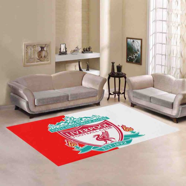 Liverpool Football Club Red And White Carpet Living Room Rugs