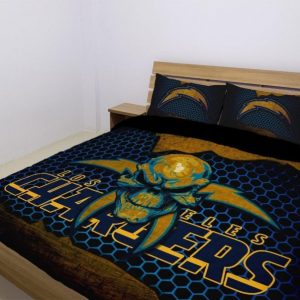 Los Angeles Chargers Duvet Cover and Pillowcase Set Bedding Set
