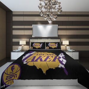Los Angeles Lakers 2 NBA Basketball ize Duvet Cover and Pillowcase Set Bedding Set