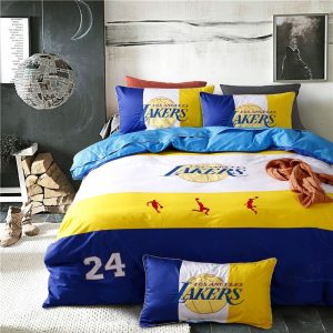 Los Angeles Lakers Basketball Duvet Cover and Pillowcase Set Bedding Set