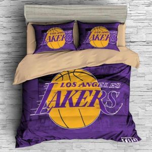 Los Angeles Lakers Duvet Cover and Pillowcase Set Bedding Set