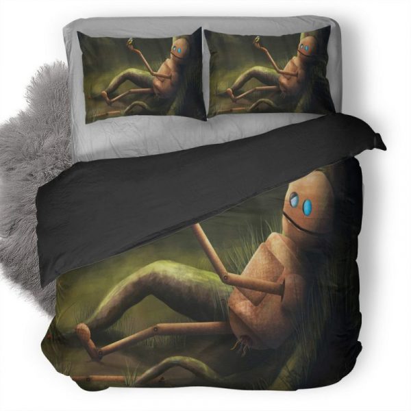 Lost Robot Illustration N9 Duvet Cover and Pillowcase Set Bedding Set
