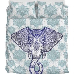 Lotus Elephant Duver Duvet Cover and Pillowcase Set Bedding Set 894