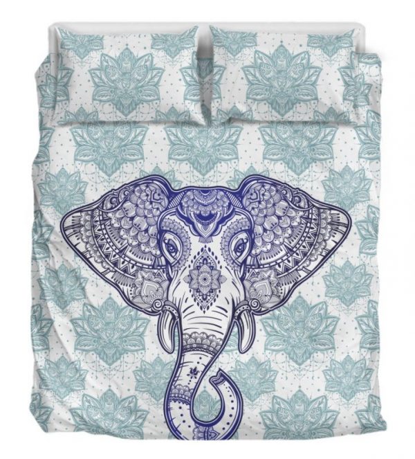 Lotus Elephant Duver Duvet Cover and Pillowcase Set Bedding Set 894