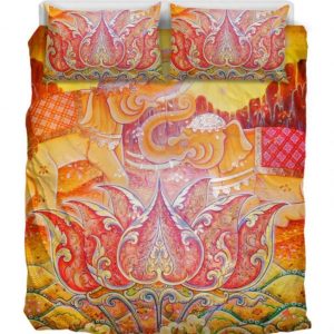 Lotus Elephant Duver Duvet Cover and Pillowcase Set Bedding Set 903
