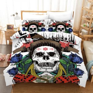 Lucky Skull Duvet Cover and Pillowcase Set Bedding Set