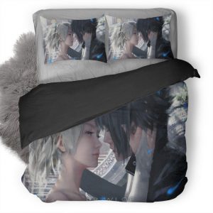 Lunafreya And Noctis Artwork By Wlop Final Fantasy Ap Duvet Cover and Pillowcase Set Bedding Set