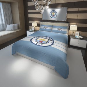 Manchester City Fc Football Club Duvet Cover and Pillowcase Set Bedding Set