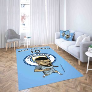 Manchester City Football Club Sergio Aguero Carpet Living Room Rugs