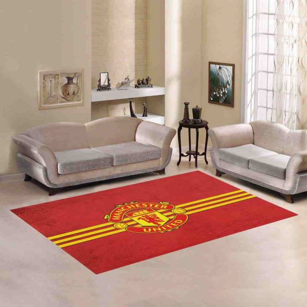 Manchester United Football Club Red And Yellow Carpet Living Room Rugs