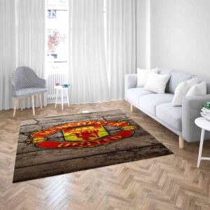 Manchester United Football Club Wooden Floor Style Carpet Living Room Rugs