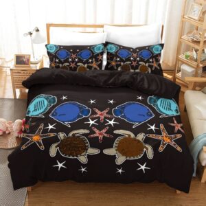 Marine Animals Duvet Cover and Pillowcase Set Bedding Set