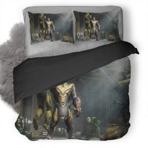 Marvel Thanos And Halo Spartan Hr Duvet Cover and Pillowcase Set Bedding Set