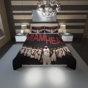 Miami Heat Duvet Cover and Pillowcase Set Bedding Set 1189