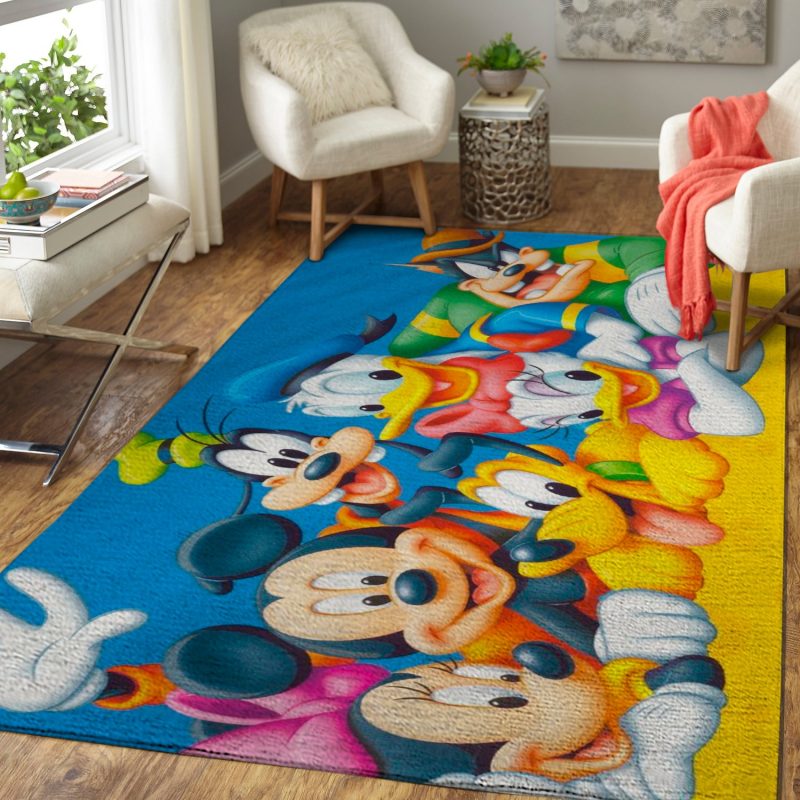 Mickey Minnie Donald Goofy And Pluto Disney Living Room Rug Carpet