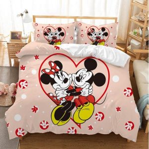 Mickey Minnie Mouse 223 Duvet Cover and Pillowcase Set Bedding Set