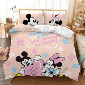 Mickey Minnie Mouse 225 Duvet Cover and Pillowcase Set Bedding Set