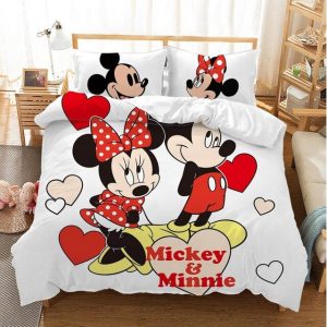 Mickey Minnie Mouse 235 Duvet Cover and Pillowcase Set Bedding Set