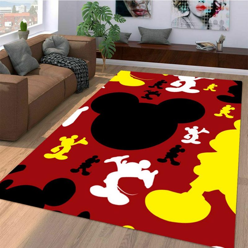 Mickey Mouse Silhouette Living Room Rug Carpet