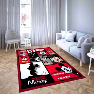 Mickey Mouse and funny pictures Living Room Rug Carpet