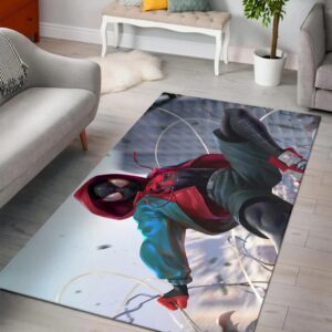 Miles morales movie spider man rugs living room carpet
