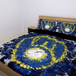 Milwaukee Brewers Duvet Cover and Pillowcase Set Bedding Set 1034