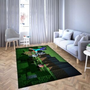 Minecraft steve game favorite Carpet Living Room Rugs 10