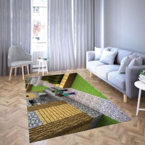 Minecraft steve game favorite Carpet Living Room Rugs 12