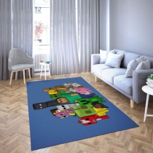 Minecraft steve game favorite Carpet Living Room Rugs 4