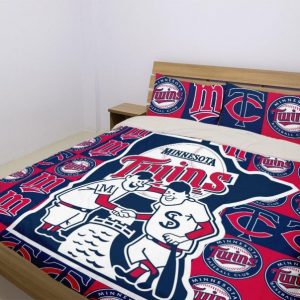 Minnesota Twins Duvet Cover and Pillowcase Set Bedding Set 1035