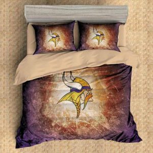 Minnesota Vikings Duvet Cover and Pillowcase Set Bedding Set 522