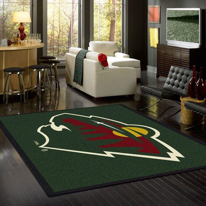 Minnesota Wild Rug Team Spirit Carpet Living Room Rugs